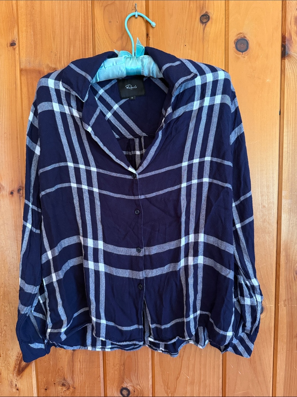 Rails Navy and White Soft Plaid Night Shirt